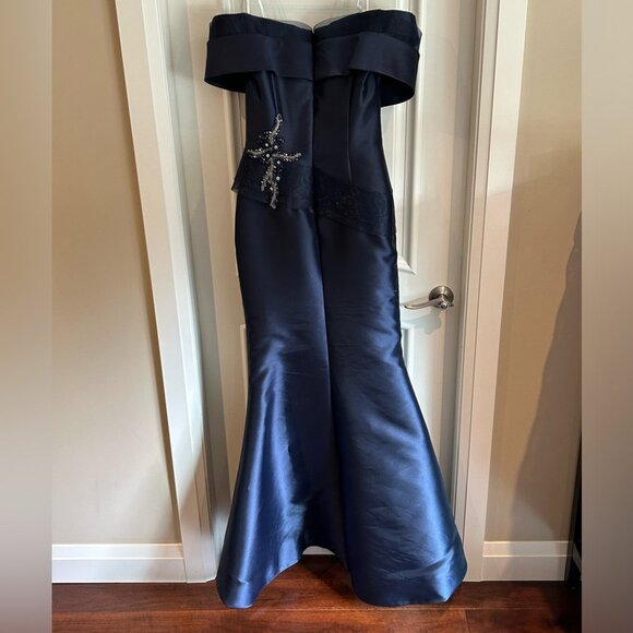 Terani Couture Navy 2011M2159 Long Mother Of Bride Dress Evening Gown - Picture 4 of 11